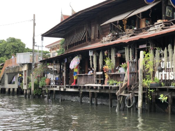 Artist House from canal view located not far from Wat Pak Nam Phasi Charoen